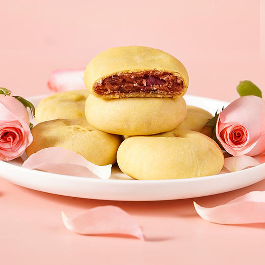 【超值120包装！云南传统玫瑰饼】小吃糕点心，休闲零食，营养早餐鲜花饼健康 商品图0