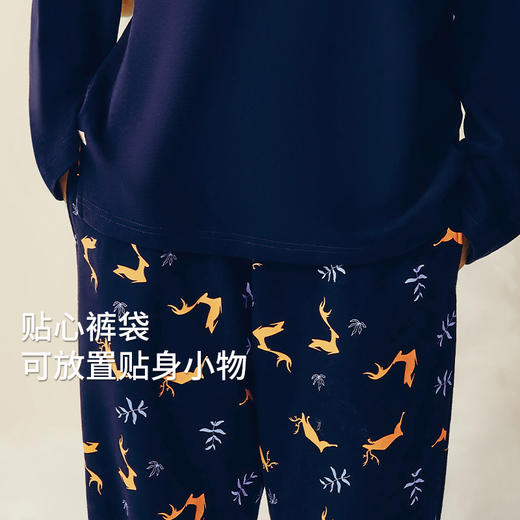 Threegun三枪 【舒肤棉】圆领长袖长裤女士家居套家居服-82264D011 商品图6