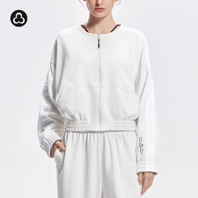 TITIKA短款蝙蝠袖运动夹克女秋季通勤户外休闲复古宽松纯白外套37J31089