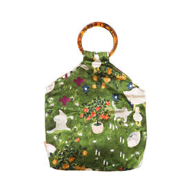 HUJI祤集Amber手提包插画复古动物印花