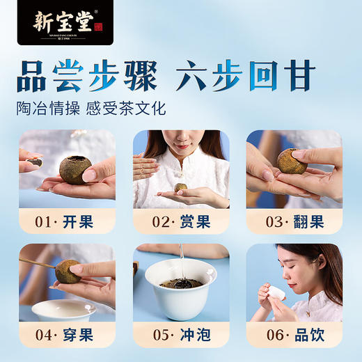 岭南新宝堂新会小青柑普茶熟茶送礼礼盒蓝罐250克 商品图5