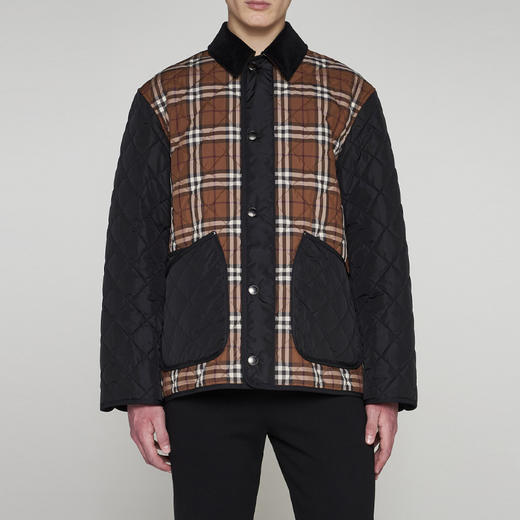 BURBERRY 巴宝莉 男士带衬垫绗缝格纹夹克棉服 混色 8070391 A9011 商品图1