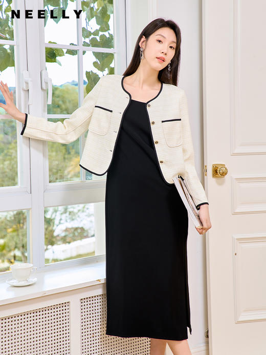 NEELLY纳俪商场同款小香风短外套2023秋季新款高级感通勤气质上衣N23084C14410 商品图1