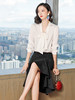 LS-832丝绸2023年春装新款时尚纯色蝴蝶结飘带职业气质桑蚕丝衬衫女 商品缩略图0