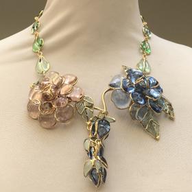 订购6个月到｜Gripoix Paris-No.61 Flower and Beads-琉璃 花朵 项链［法国设计师］