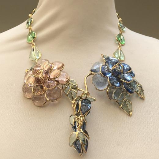 订购6个月到｜Gripoix Paris-No.61 Flower and Beads-琉璃 花朵 项链［法国设计师］ 商品图0