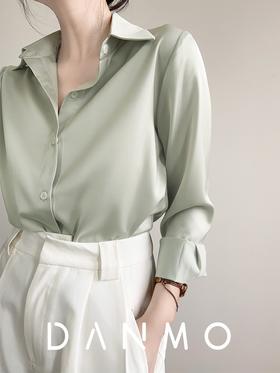 【法式缎面初秋衬衫 丝滑垂顺】经典百搭 知性优雅 设计感小众女装，气质通勤衬衣百搭职业上衣