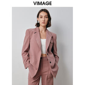 VIMAGE纬漫纪秋季新款气质帅气职业百搭显瘦西装外套V2003610