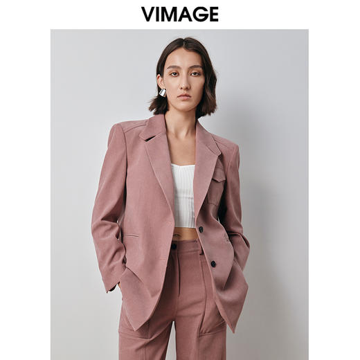 VIMAGE纬漫纪秋季新款气质帅气职业百搭显瘦西装外套V2003610 商品图0