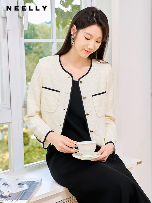NEELLY纳俪商场同款小香风短外套2023秋季新款高级感通勤气质上衣N23084C14410 商品图2