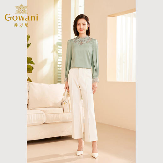 乔万尼秋新品真丝衬衫复古长袖设计ET3C612 商品图1