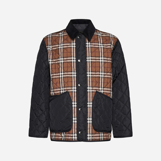 BURBERRY 巴宝莉 男士带衬垫绗缝格纹夹克棉服 混色 8070391 A9011 商品图0