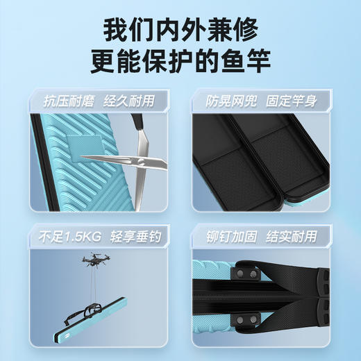 佳钓尼竿包钓鱼包轻便型硬壳杆包耐用防水耐磨大容量便携 商品图3