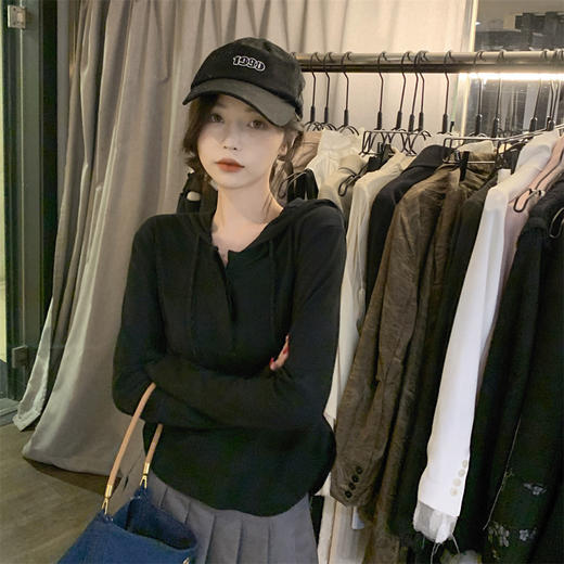 Im Presionismo半弧连帽长袖衫 商品图3