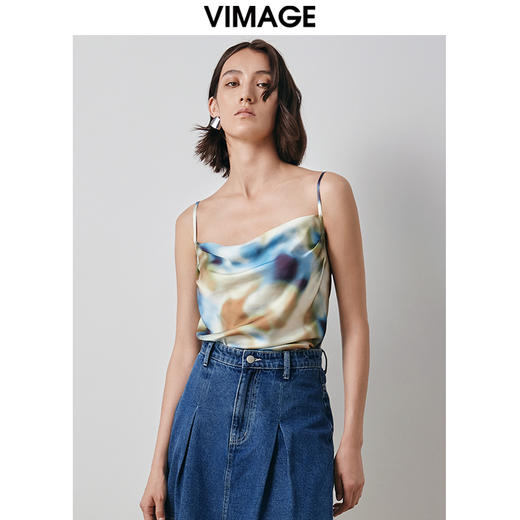 VIMAGE纬漫纪新款抽象印花小吊带V2013613 商品图5