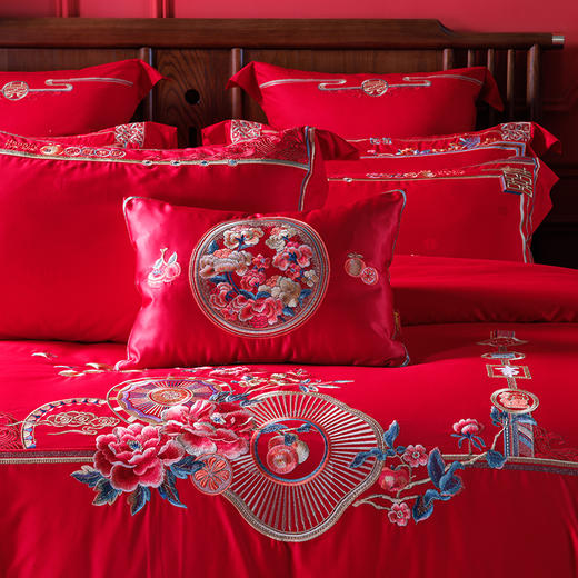 多喜爱 喜玫瑰婚庆床上用品六件套 心想事成cs 商品图2