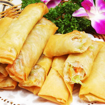 千味央厨黄金春卷全素馅260g*4袋共64个早点早餐食品半成品油炸小食主食 商品图0