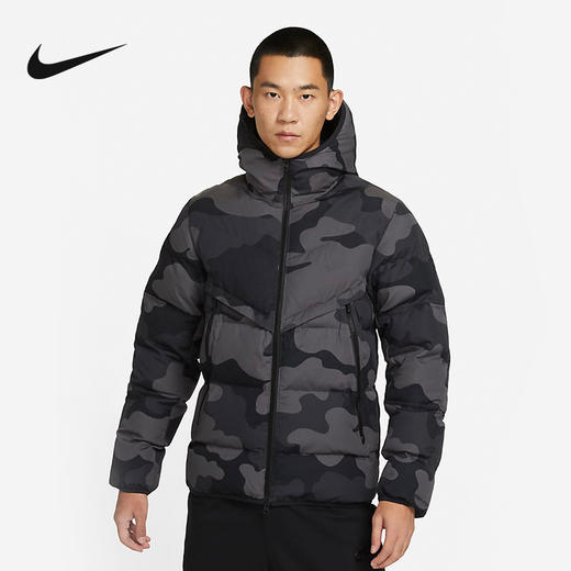 Nike/耐克男子棉服迷彩连帽防风运动保暖外套DQ4936-254 商品图0