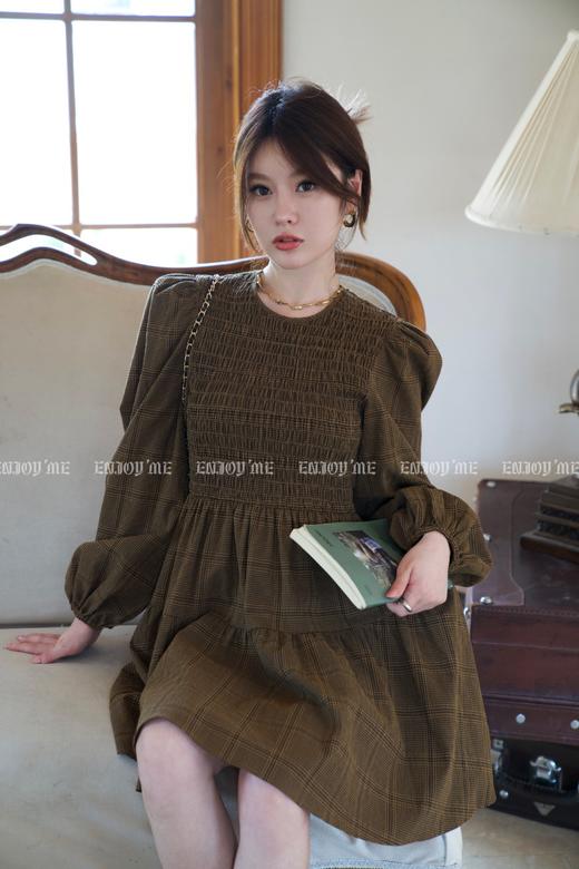 【门店同款】秋季浪漫主义-咖啡格连衣裙 154142853 商品图4