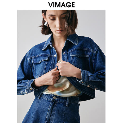VIMAGE纬漫纪秋季新款牛仔外套V2003612 商品图5