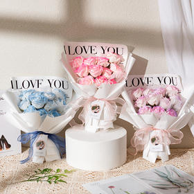 【给你的星辰大海！布达佩斯之恋网红花束】11朵玫瑰寓意一生一世，碎冰蓝玫瑰，气味芳香，触感逼真，可长久保存，高端大气，送礼方便有面子！七夕情人节礼物，送女友闺蜜必备香皂花成品七夕