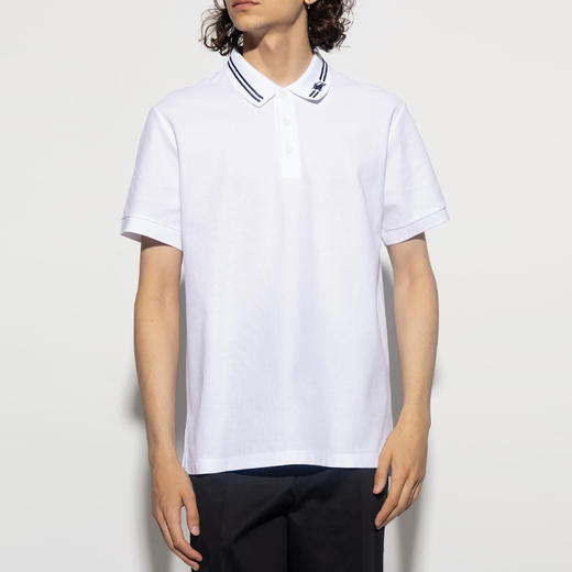 BURBERRY 巴宝莉 男士马术骑士徽标棉质短袖Polo衫 白色 8070774 A1464 商品图1