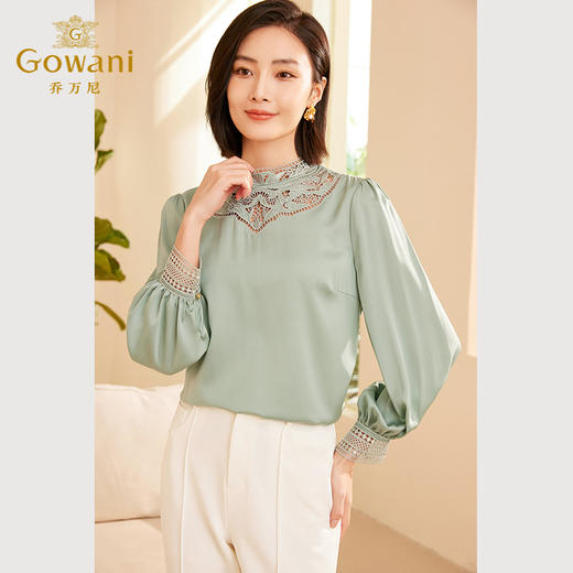 乔万尼秋新品真丝衬衫复古长袖设计ET3C612 商品图2