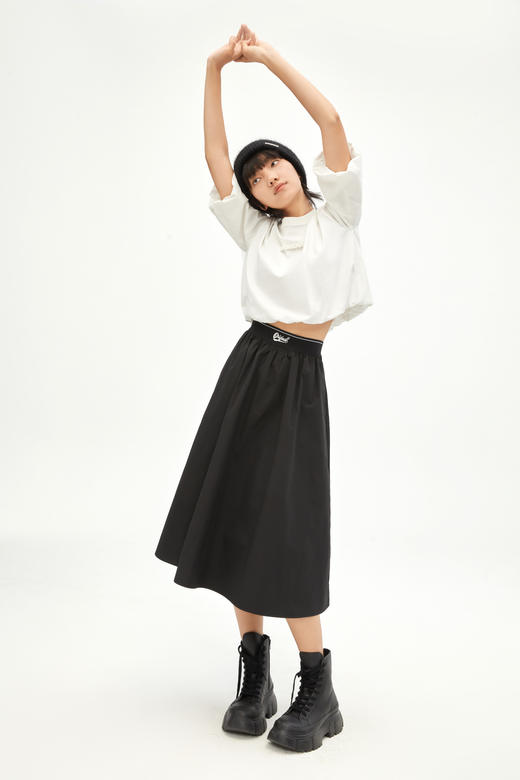 【XS1M1】有兰 酷感抽褶伞裙半身裙IM3SK01 商品图1