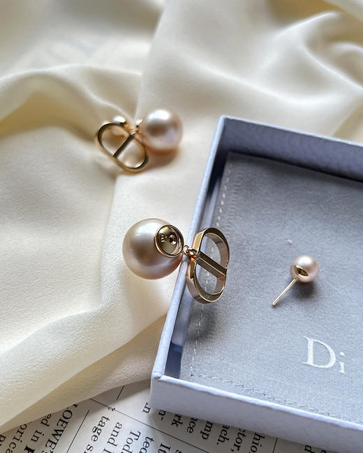 THS 8.12-无 D家 饰品 玫瑰金色CD粉色珍珠 项链 耳环 CU1091 商品图5