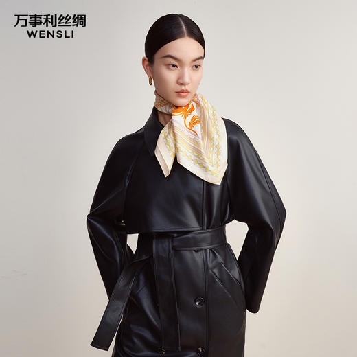 万事利“花田和曦”63厘米双面印花中方巾 商品图0