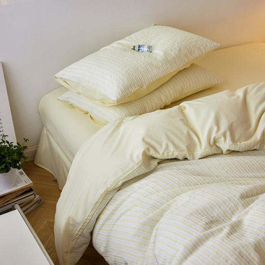 【条纹提花套件】全棉条纹提花四件套床品套件酒店名宿4件套纯棉床单  良品 商品图5