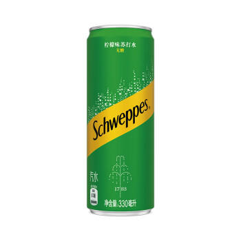 可口可乐（Coca-Cola）怡泉 Schweppes 无糖零卡 柠檬味 苏打水 330ml*24罐 商品图1