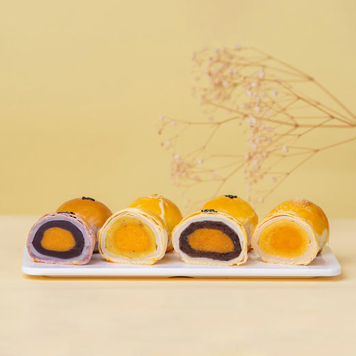 【轩妈】蛋黄酥·红豆味/红豆味低糖版/绿豆冰沙味/紫薯味/桂花味/四口味组合酥 商品图14