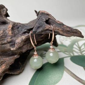 S925和田玉耳坠12m