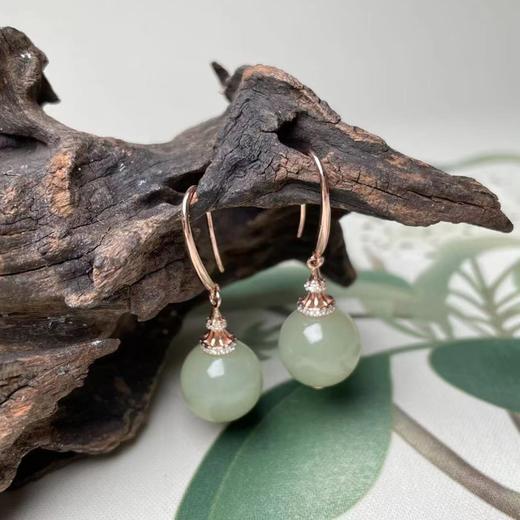 S925和田玉耳坠12m 商品图0