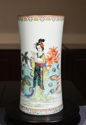 古彩红叶传情书画筒