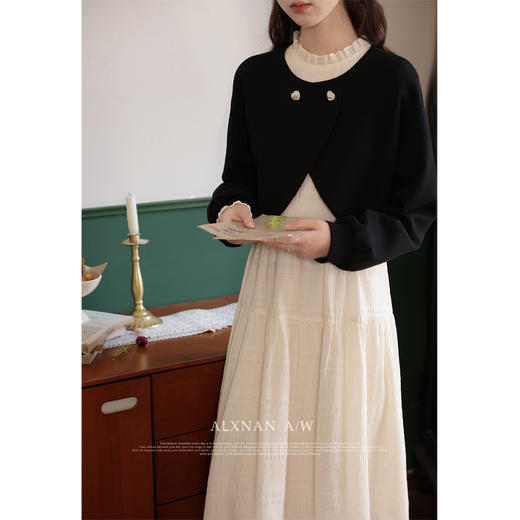 鹿向南《莫妮莱茵》气质长袖连衣裙女2025新款秋季韩版 商品图2