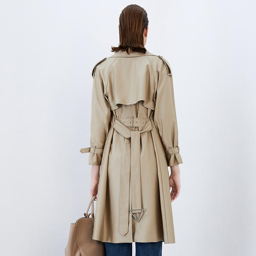 EITIE爱特爱秋季新款经典翻领长款显瘦百搭大气风衣女外套7504208 商品图4