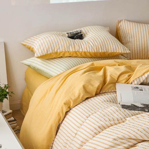 【条纹提花套件】全棉条纹提花四件套床品套件酒店名宿4件套纯棉床单  良品 商品图1