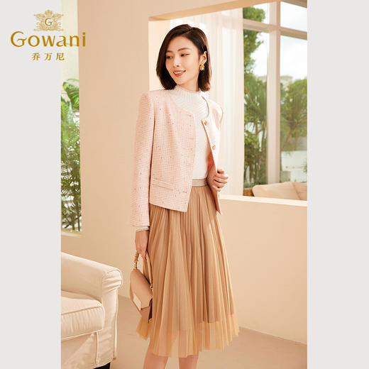 乔万尼春秋新品短外套粗花呢小香风ET3B611 商品图3