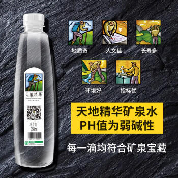 天地精华天然矿泉水 弱碱性饮用水 350ml*20瓶 整箱装 小瓶水户外运动 商品图1