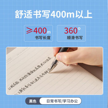 齐心(Comix)【热门商品】30支装 0.5mm黑色中性笔软护手拔帽中性笔签字笔商务水笔 EB13 商品图3