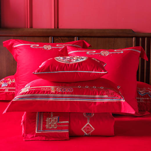 多喜爱 喜玫瑰婚庆床上用品六件套 心想事成cs 商品图1