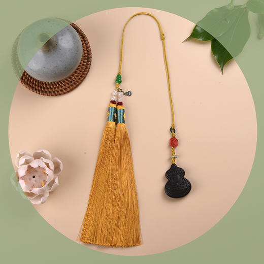 牛首山文创牛首万福福禄车挂汽车饰品中国风紫光檀吊饰流苏挂饰 商品图3