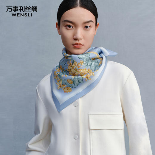 万事利63厘米双面印花中方巾【清风颂雅】 商品图1