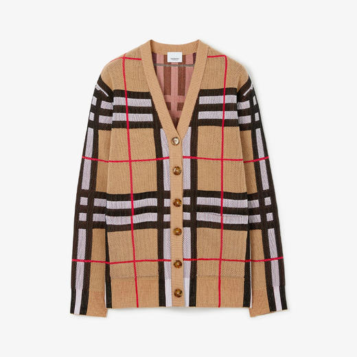 BURBERRY 巴宝莉 女士格纹功能性棉质针织开衫 格子 8070353 A7026 商品图0