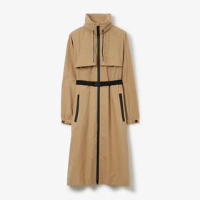 BURBERRY 巴宝莉 女士马术骑士印花束带风雪大衣 驼色 8069653 A7026