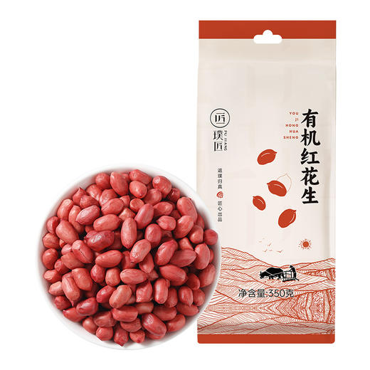 有机花生打豆浆花生小粒原味红皮花生米新货不带壳350g真空袋装 商品图5