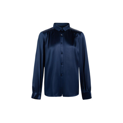 【林栖设计小店】【现货】生活在左100%桑蚕丝衬衣气质显瘦都市复古百搭2023秋冬新品衬衫女1933311 商品图7