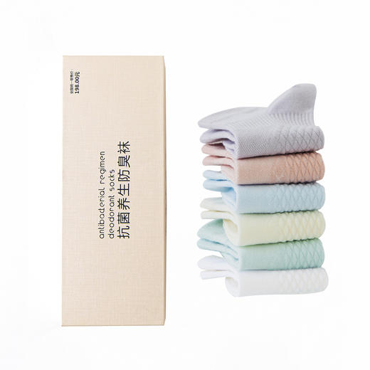 【6双礼盒装！纯棉防臭中筒袜】采用了抗jun技术，防止臭味滋生，同时具备吸汗透气的特性，让你在运动中始终保持干爽舒适。艾草纯棉情侣袜精选新疆长绒精梳棉sh 商品图6